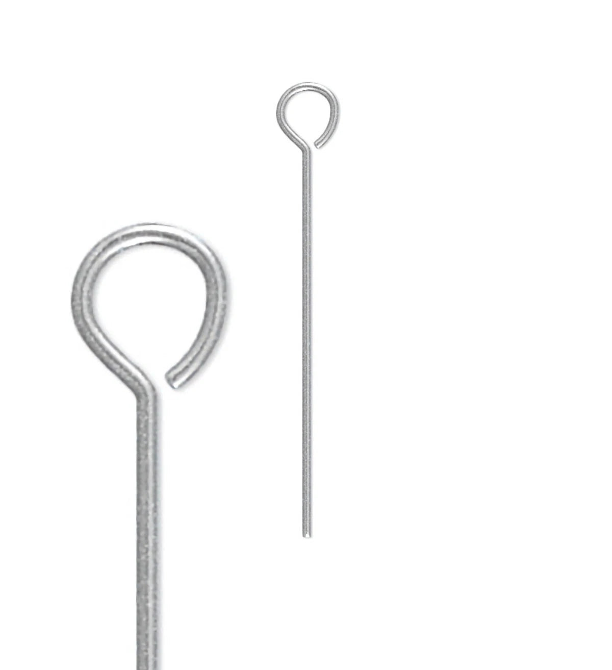304 Stainless Steel Eye Pins, 24 Gauge (0.51mm), 1 Inch - 100 pcs