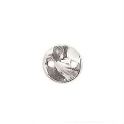 Beadsmith Silver Plated Hammered Round Disc 2-Hole Connectors, 8mm, 12 pcs