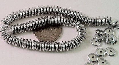 Czech Pressed Glass 6mm Rondelle Disc Spacer Beads, 100 pcs