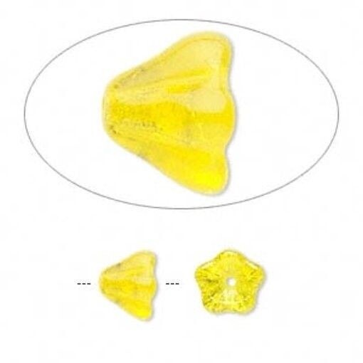 Czech Pressed Glass Bell Cone Flower Beads 8.5x6.5mm - 20 pcs
