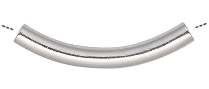 Stainless Steel Curved Tube Beads 26x3mm, 10 pcs