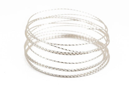 Non-Tarnish Silver Plated Copper Twisted Square Wire, 18 Gauge (1.02mm), 8 Feet