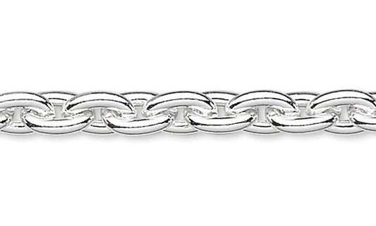 Silver Plated Steel Cable Chain, 4.8x3.3mm Links - 5 Feet