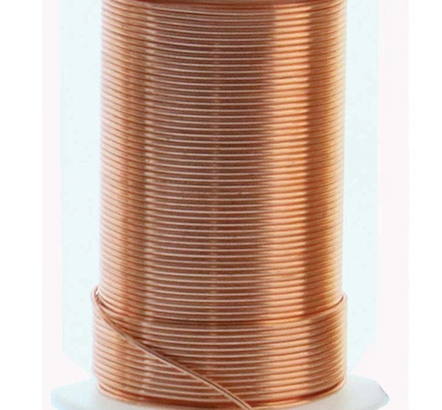 Copper Round Beading Wire, 24 Gauge (0.51mm), 17 yd