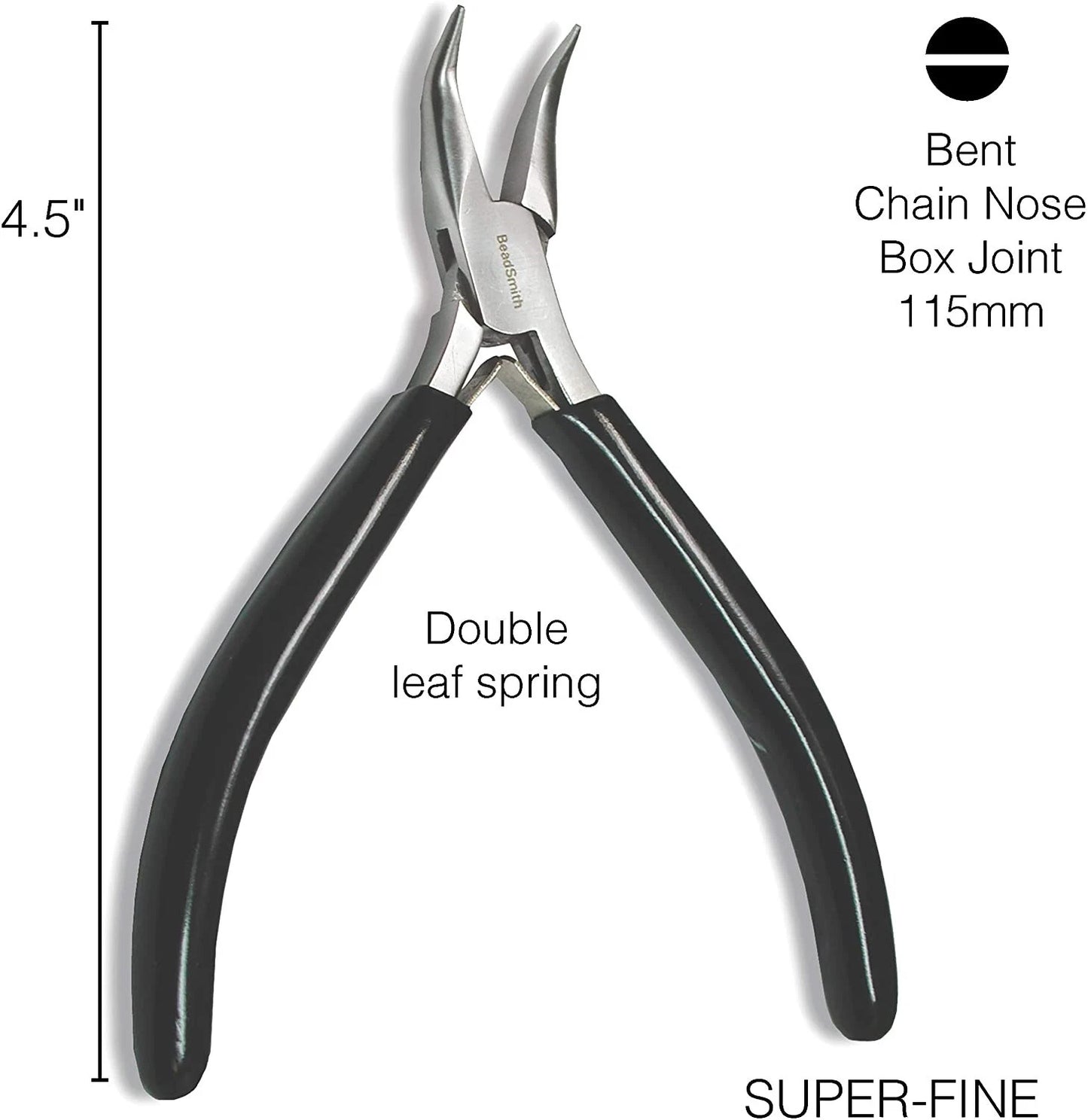 BeadSmith Super Fine Bent Nose Pliers, 5" - Jewelry Making Tool