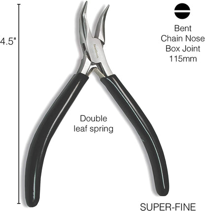 BeadSmith Super Fine Bent Nose Pliers, 5" - Jewelry Making Tool