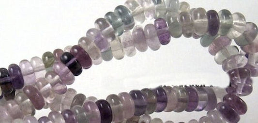 Beads, Fluorite (Natural) 6x3mm Rondelle, 1 Strand (approx. 122 pcs)