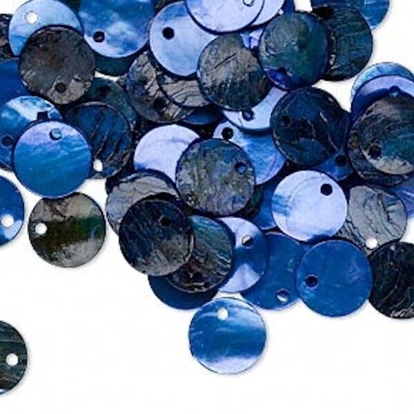 Mussel Shell 10mm Round Coin Drop Charms, 100 pcs