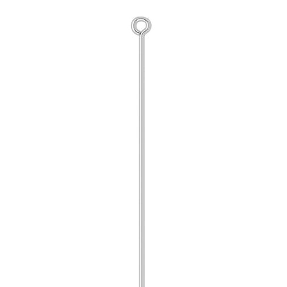Eye Pin, 144 Silver Plated Brass 2 Inches Long 21 Gauge Standard Eye Pin