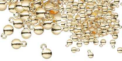 Gold Plated Brass Small Round Curved Charms, 6x4mm - Pack of 100
