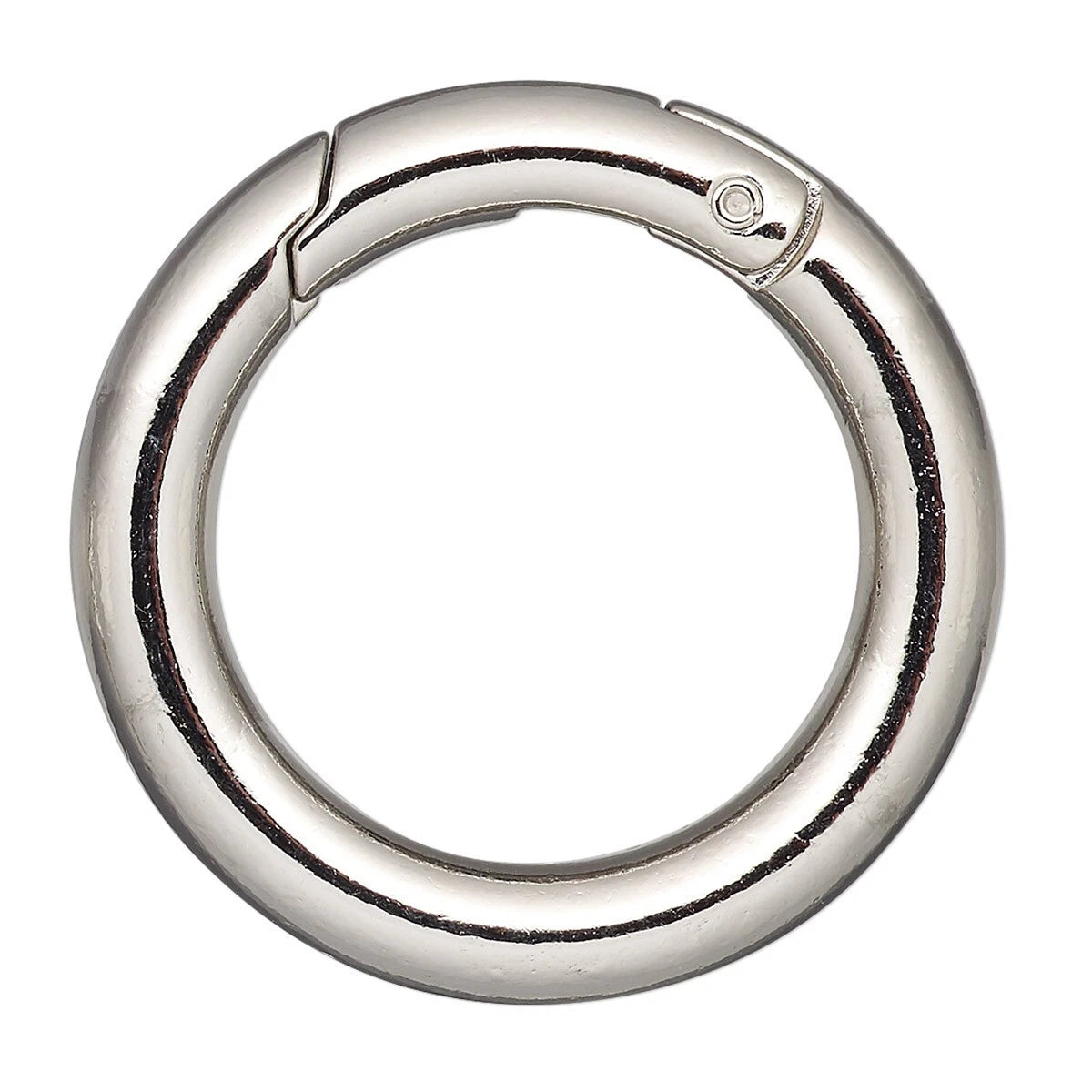 Large Rhodium Plated Steel Carabiner-Style Hinged Bail Clasp, 37mm, 2 pcs