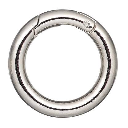 Large Rhodium Plated Steel Carabiner-Style Hinged Bail Clasp, 37mm, 2 pcs