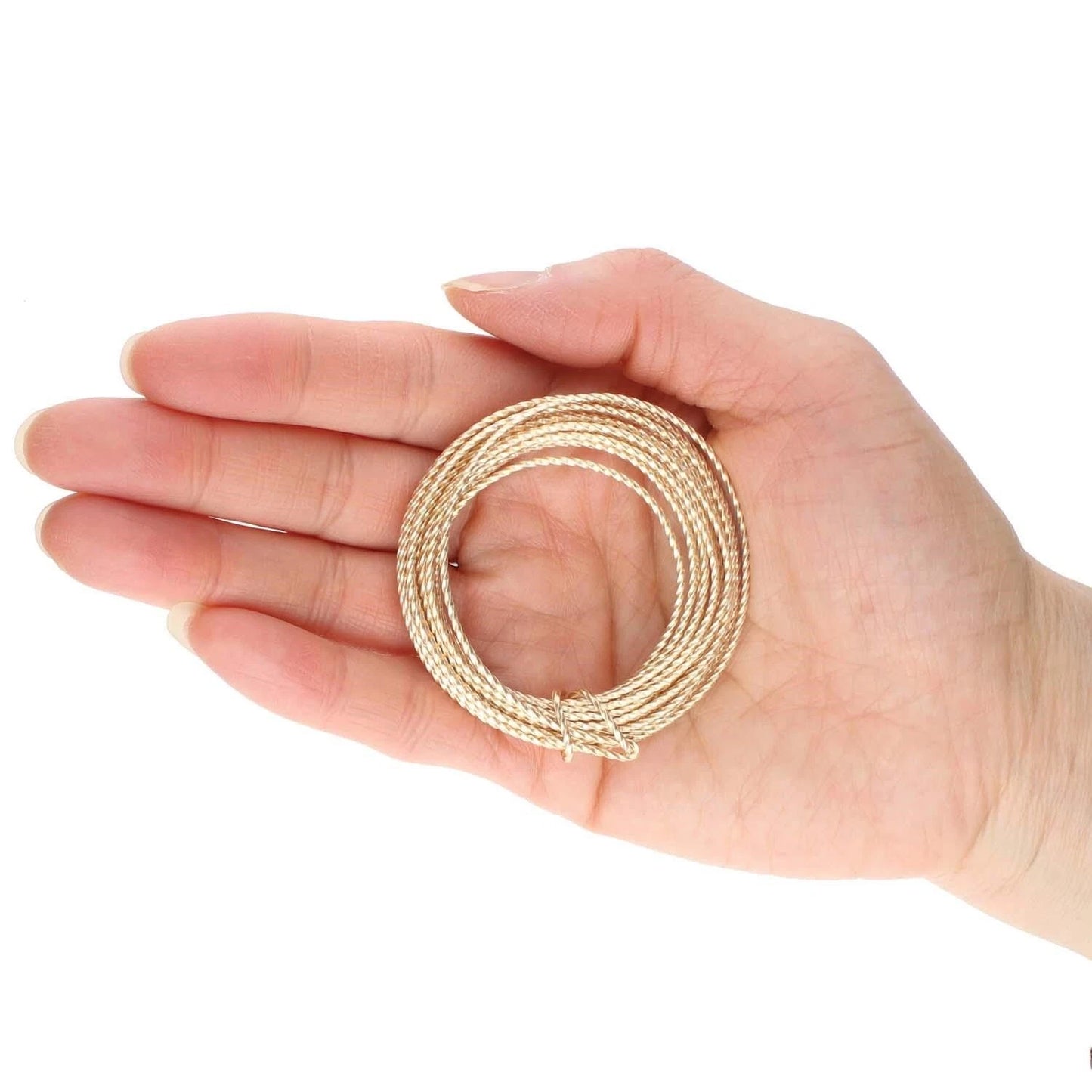Beadsmith Non-Tarnish Gold Twisted Square Wire, 18 Gauge (1.02mm), 8 Feet