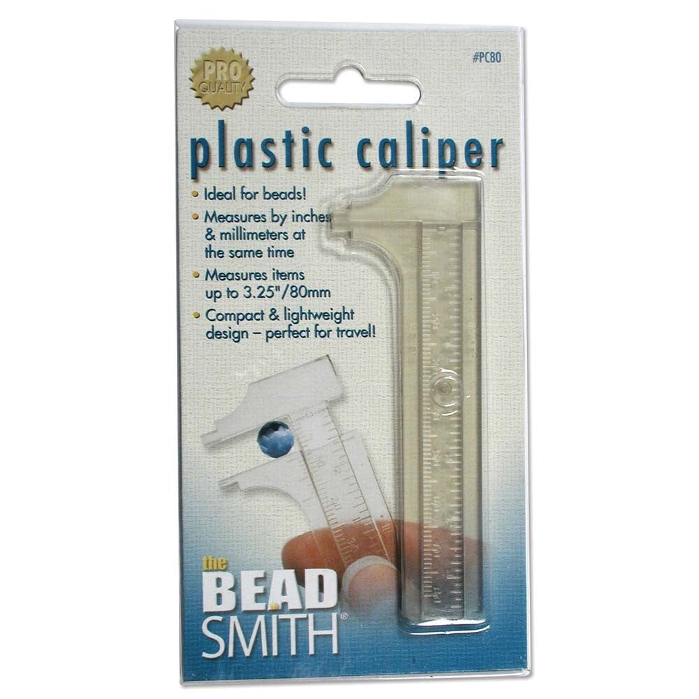 BeadSmith Plastic Sliding Gauge Caliper, mm & Inches