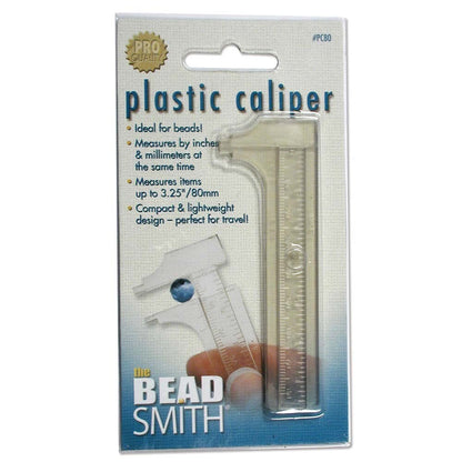 BeadSmith Plastic Sliding Gauge Caliper, mm & Inches
