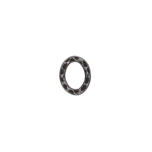 Gunmetal Steel Hammered Oval Links, 12x10mm, Double-Sided, 12 pcs
