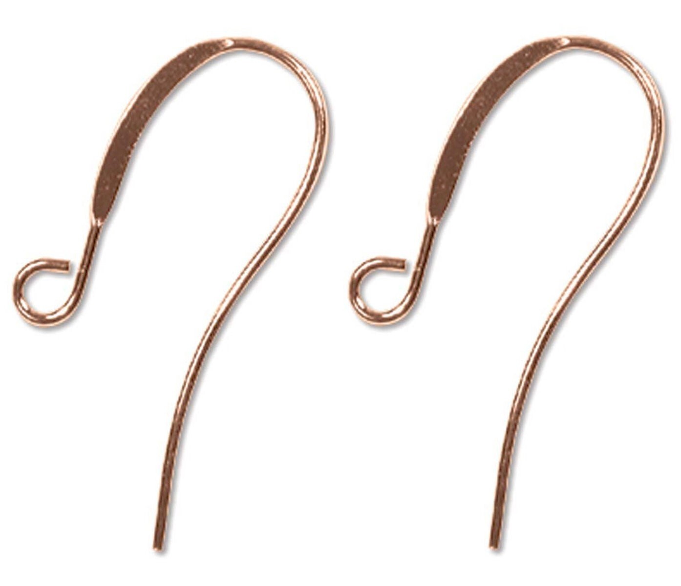 BeadSmith Copper Plated Brass Flattened Fishhook Ear Wires 26mm