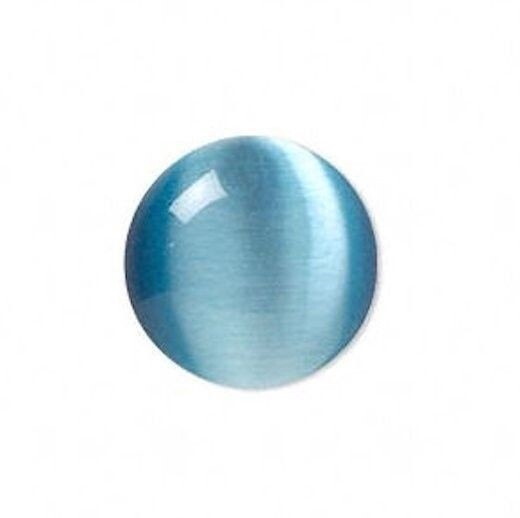 Cat's Eye Fiber Optic Glass Cabochons, Flat Back Round, 10mm to 20mm