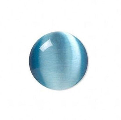 Cat's Eye Fiber Optic Glass Cabochons, Flat Back Round, 10mm to 20mm