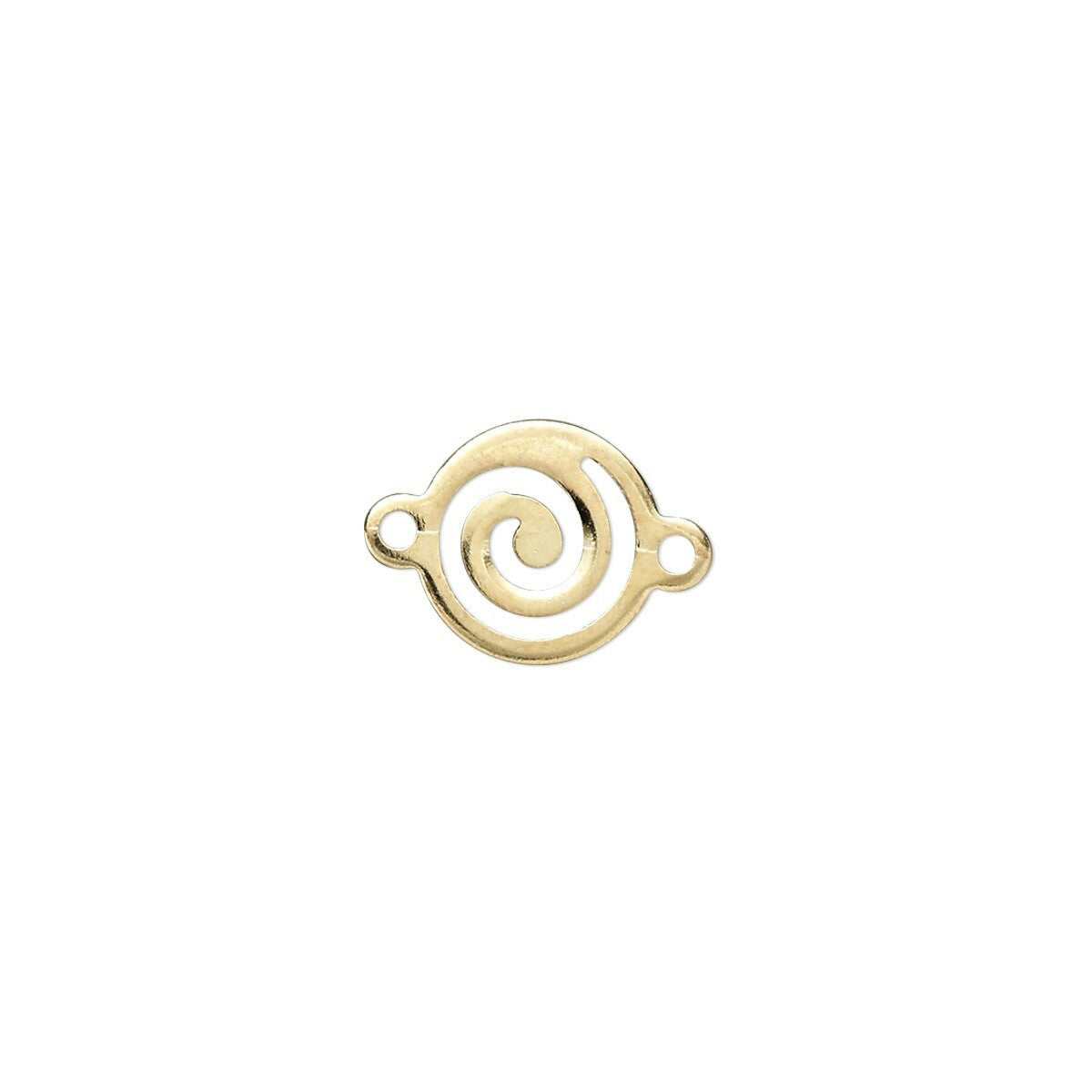Gold Plated Brass Round Swirl Link Connectors 14x10mm