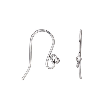 Antiqued Silver Fishhook Ear Wires with Ball, 13x17mm, 10 Pairs