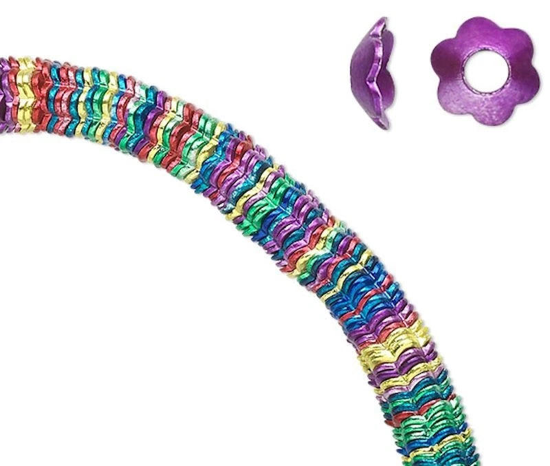 Jewel Tone Steel Daisy Flower Bead Caps, 5x2mm, 300 pcs