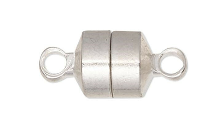 Silver Plated Brass Magnetic Barrel Clasps 8x6x5mm