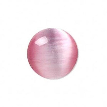 Cat's Eye Fiber Optic Glass Cabochons, Flat Back Round, 10mm to 20mm