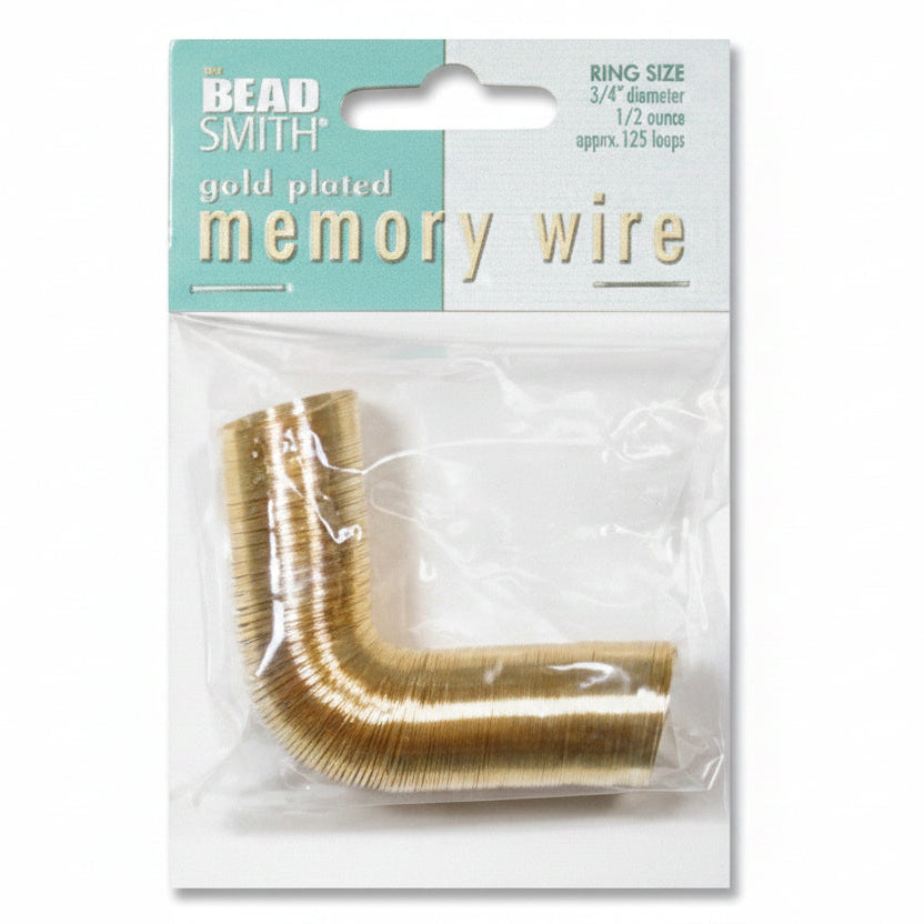 Bead Smith Gold Plated Ring Memory Wire 3/4", approx. 125 Loops