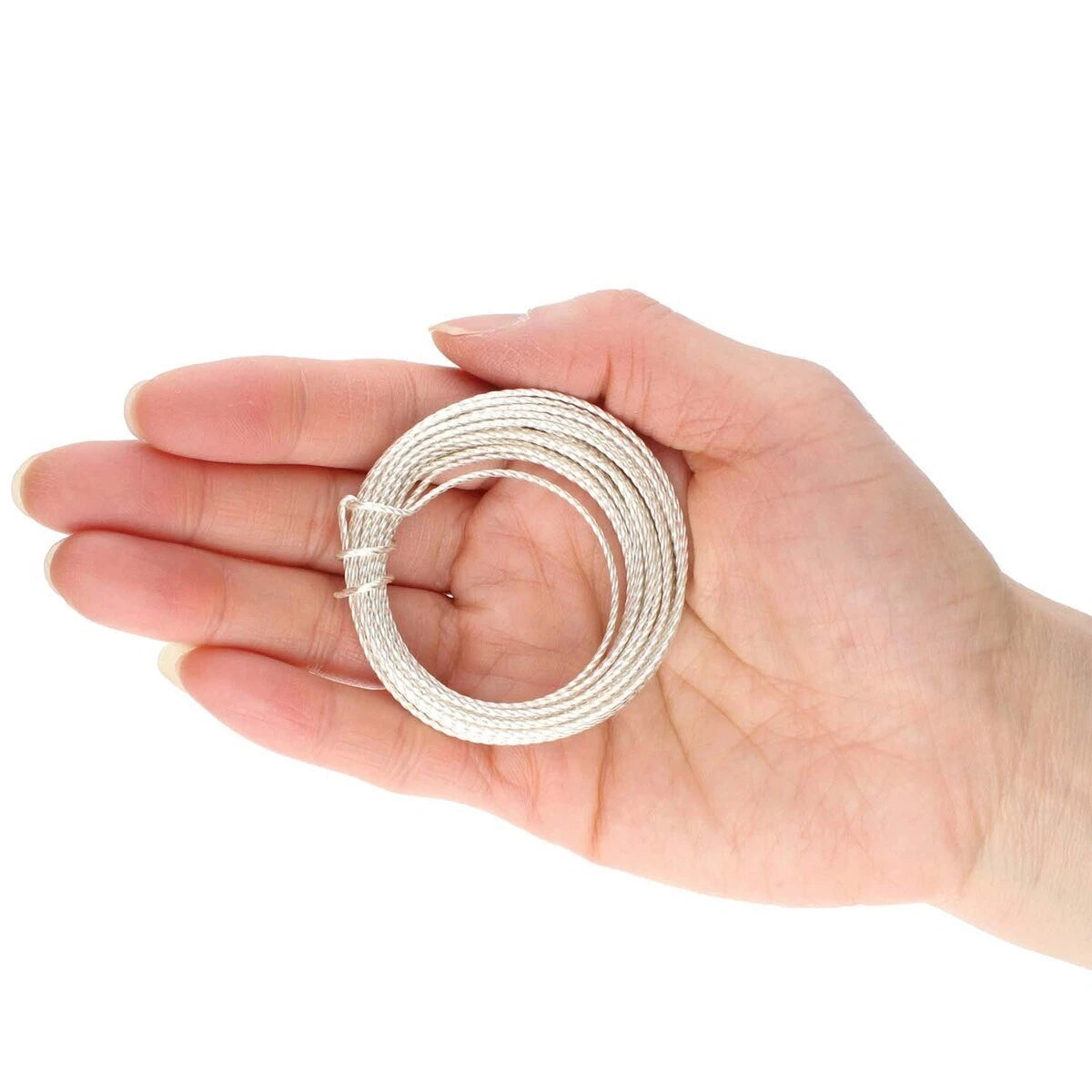 Non-Tarnish Silver Plated Copper Twisted Square Wire, 18 Gauge (1.02mm), 8 Feet
