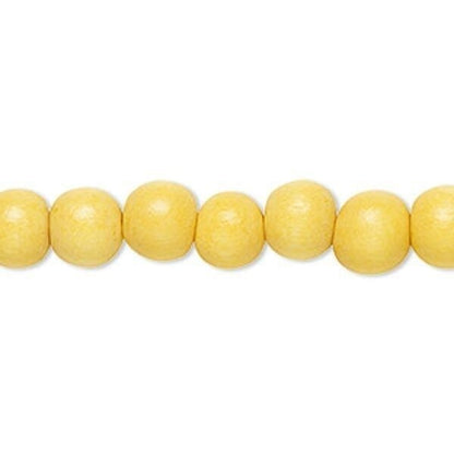 Dyed & Waxed Wood Round Beads 7-8mm - 2 Strands (approx. 108 pcs)