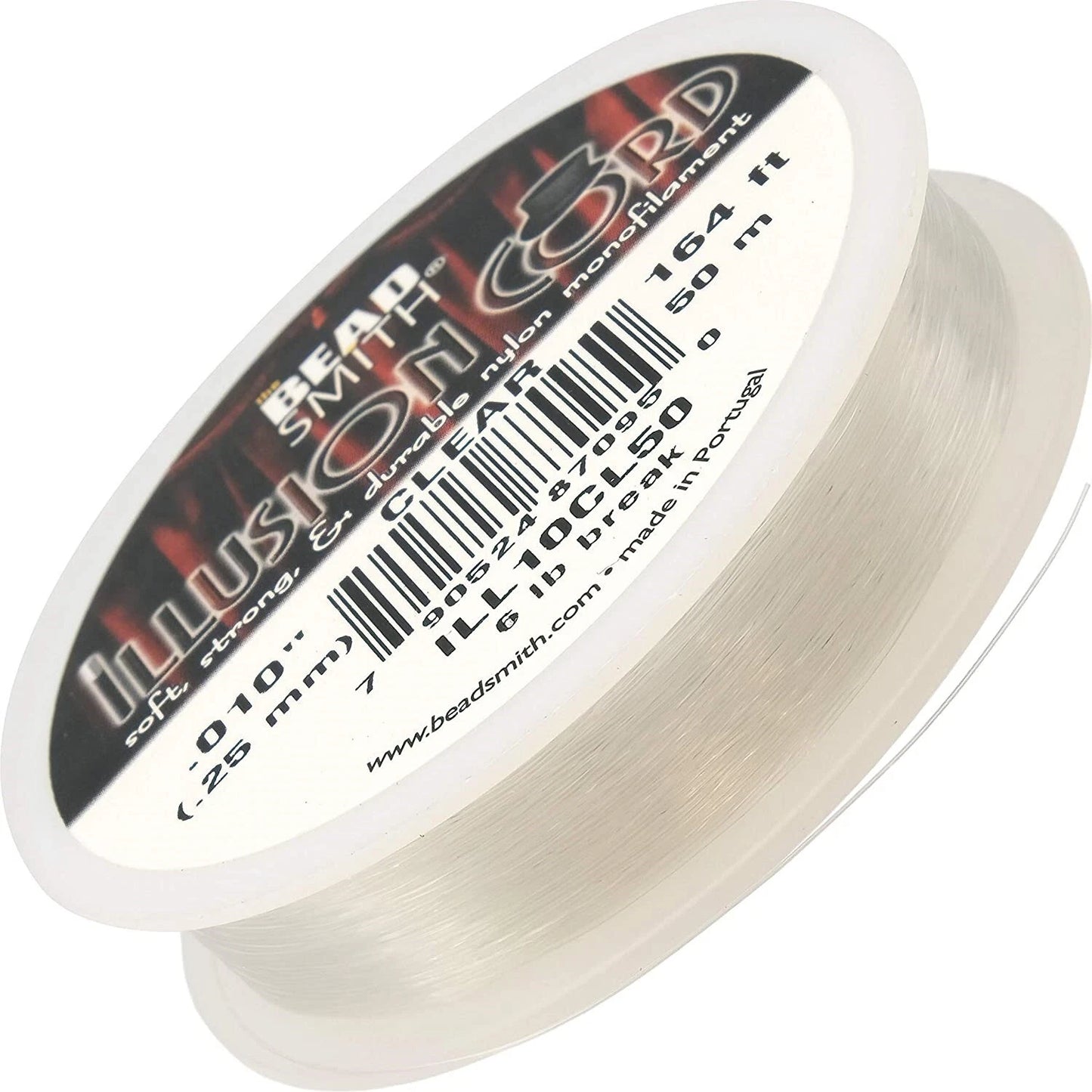 BeadSmith Clear Illusion Cord Monofilament, 0.010" 6lb - 164 Feet