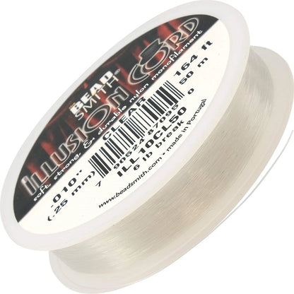 BeadSmith Clear Illusion Cord Monofilament, 0.010" 6lb - 164 Feet