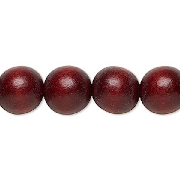 Cheesewood Round Beads, Dyed & Waxed, 11-12mm, 2 Strands, Approx. 70 Beads