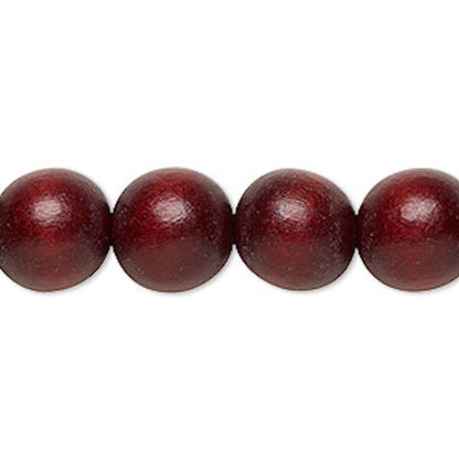 Cheesewood Round Beads, Dyed & Waxed, 11-12mm, 2 Strands, Approx. 70 Beads