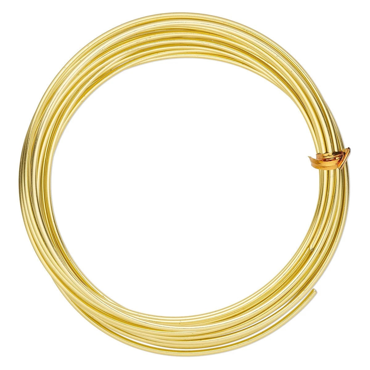 Gold Anodized Aluminum Round Wire, 10 Gauge (2.5mm), 18 Feet