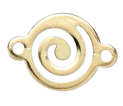 Gold spiral design on a white background