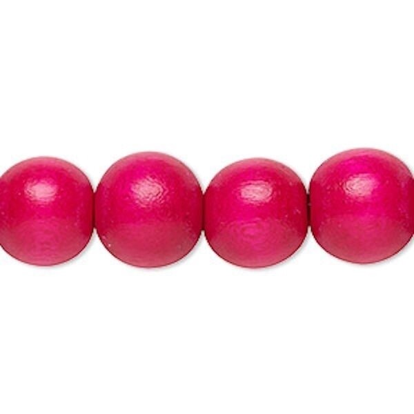 Cheesewood Round Beads, Dyed & Waxed, 11-12mm, 2 Strands, Approx. 70 Beads