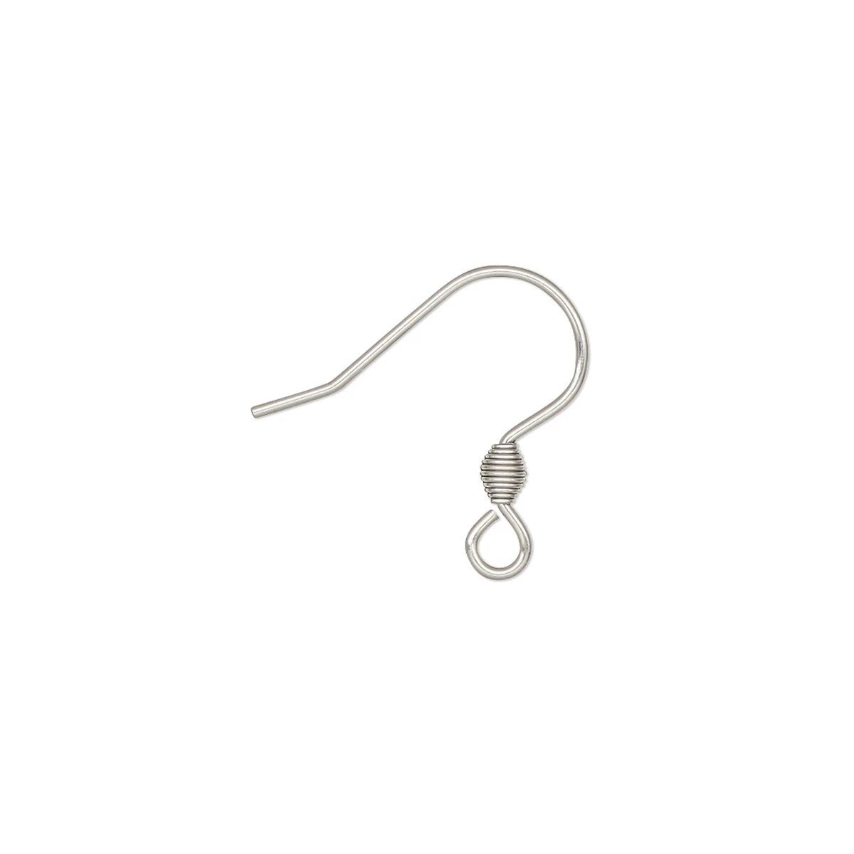 Stainless Steel Fishhook Ear Wires with Coil, 16.5mm, 21 Gauge, 10 Pairs