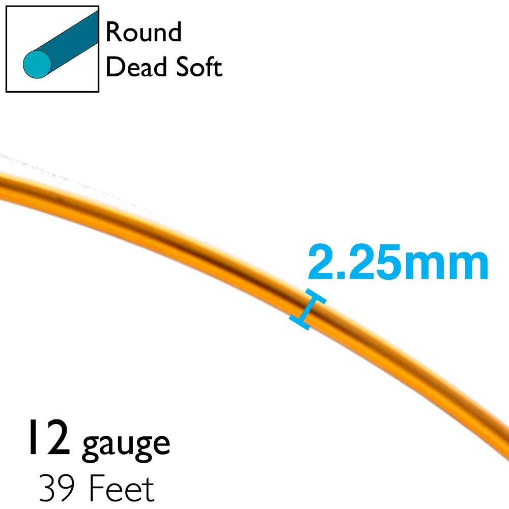 BeadSmith Anodized Aluminum Wire 12 Gauge - 39 Feet
