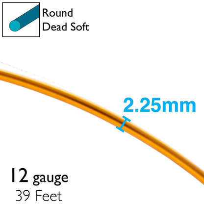 BeadSmith Anodized Aluminum Wire 12 Gauge - 39 Feet