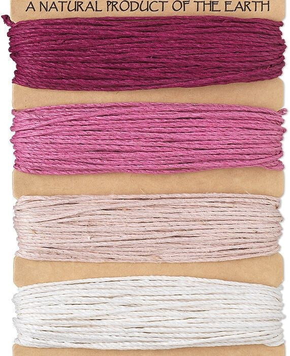 Hemptique Ruby Shades Hemp Cord, 1mm 20lb Test - 120 Feet (4 Colors)