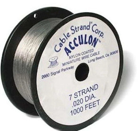 Acculon Clear Nylon-Coated Beading Wire 0.020" 7-Strand - 1000 ft Spool