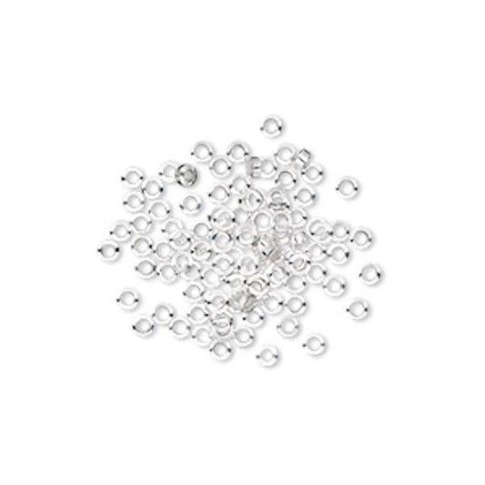Silver Plated Brass Micro Rondelle Spacer Beads, 2x1mm, 100 pcs