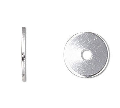 Silver Plated Steel Disc Heishi Spacer Beads, 100 pcs