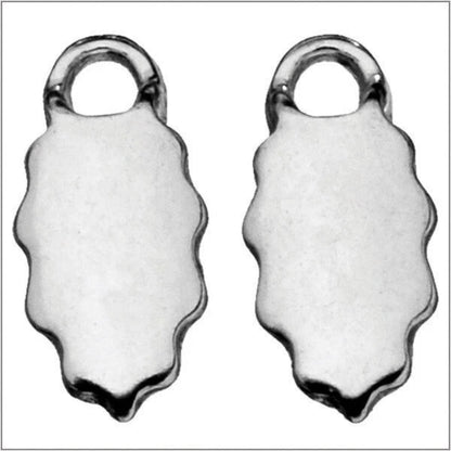 Aanraku Small Sterling Silver Plated Glue-On Leaf Bail, 13x6.5mm, 6 pcs