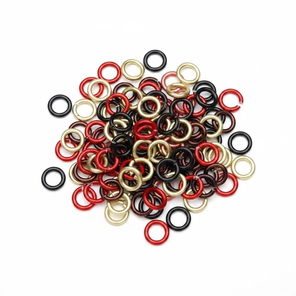 Aluminum Round Jump Rings, Fall Mix, 10mm, 12 Gauge, 96 pcs
