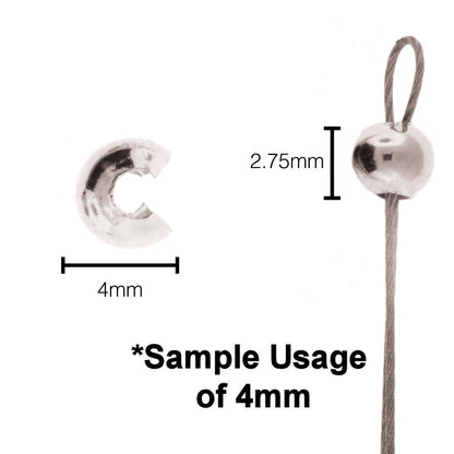 Crimp Cover, 144 Copper Plated Brass 4mm Crimp Covers to Hide Knots & Crimps