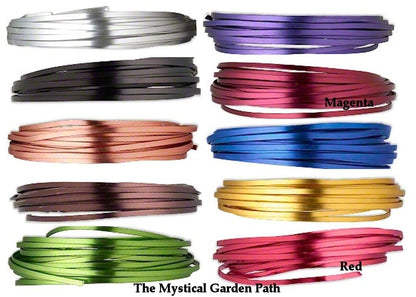 Anodized Aluminum Flat Wrapping Wire, 16 Gauge, 18 Feet