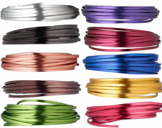 Anodized Aluminum Flat Wrapping Wire, 16 Gauge, 18 Feet